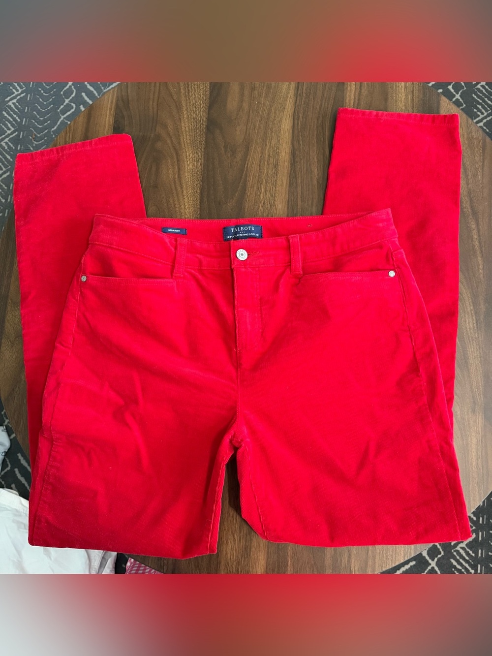 Red corduroy pants